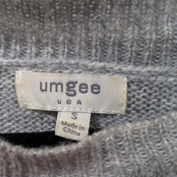 Umgee Womens Floral Embroidered Sweater Size Small Oversized Gray Slouchy Loose - Picture 4 of 16